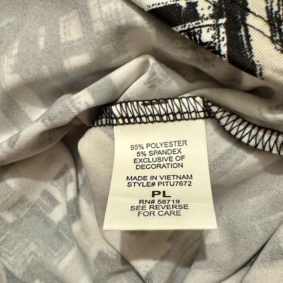 Notations Black and White Geometric Tank Top NWT LP - Picture 5 of 6